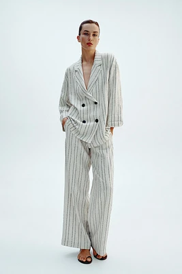 SEQUINED STRIPED BLAZER