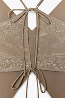 BEADED EMBROIDERED TOP