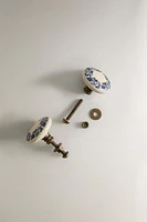 LOT BOUTONS DE PORTE CÉRAMIQUE FLEUR (LOT 2