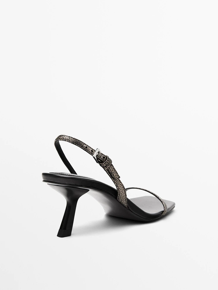 Sandales talon lanières imprimé