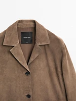 Flowing suede leather blazer