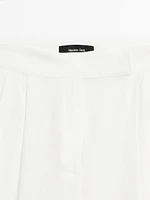 Pantalon palazzo lin à pinces