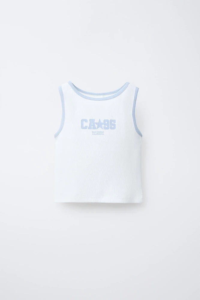 CITY TEXT RIB TOP