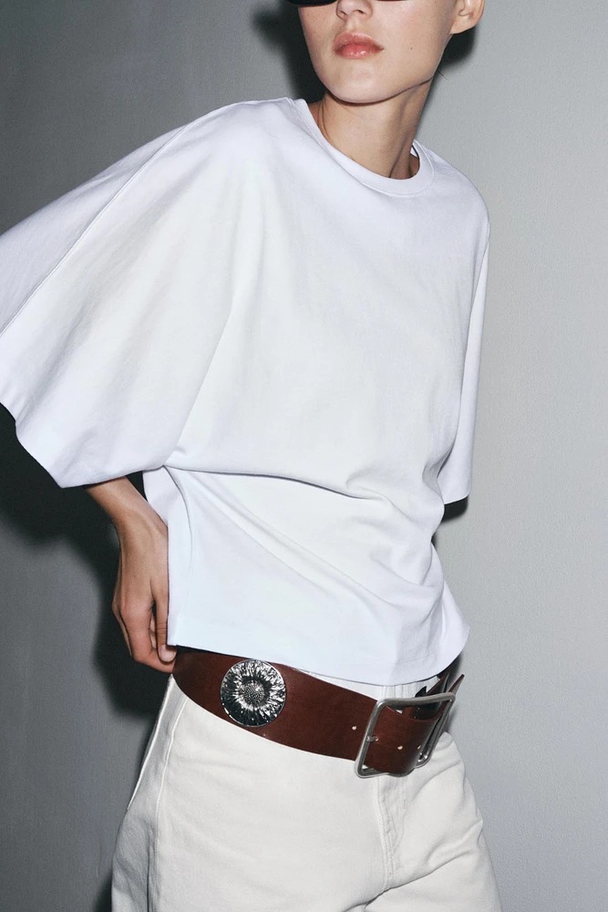 WASHED CAPE SLEEVE T-SHIRT
