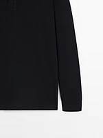 Pull polo en coton mélangé