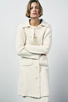 MANTEAU EN MAILLE AVEC LAINE