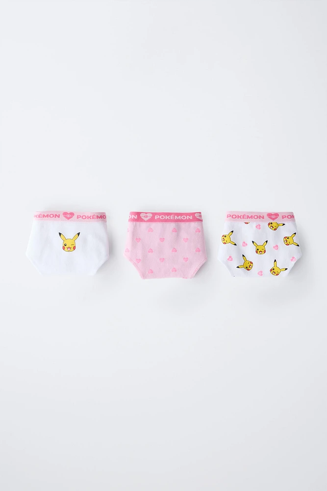 6-14 ANS/ LOT DE TROIS CULOTTES PIKACHU POKÉMON ™