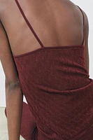 POINTELLE KNIT STRAPPY TOP
