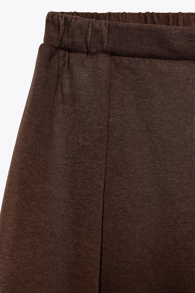 WASHED EFFECT INTERLOCK PANTS