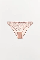 FLORAL EMBROIDERED TULLE PANTIES