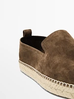 Split suede espadrilles