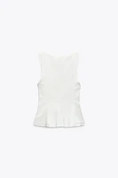 STRETCHY PEPLUM TOP