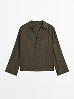 Blouse fluide à col polo