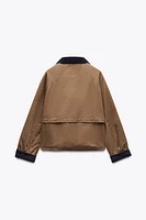 VESTE CIRÉE AVEC COL EN CONTRASTE
