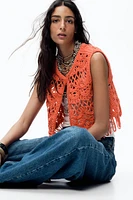 FRINGED KNIT VEST