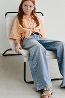 KNOTTED LINEN BLEND SHIRT