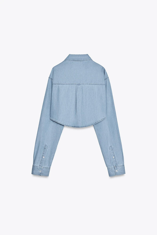 CHEMISE COURTE EN JEAN TRF