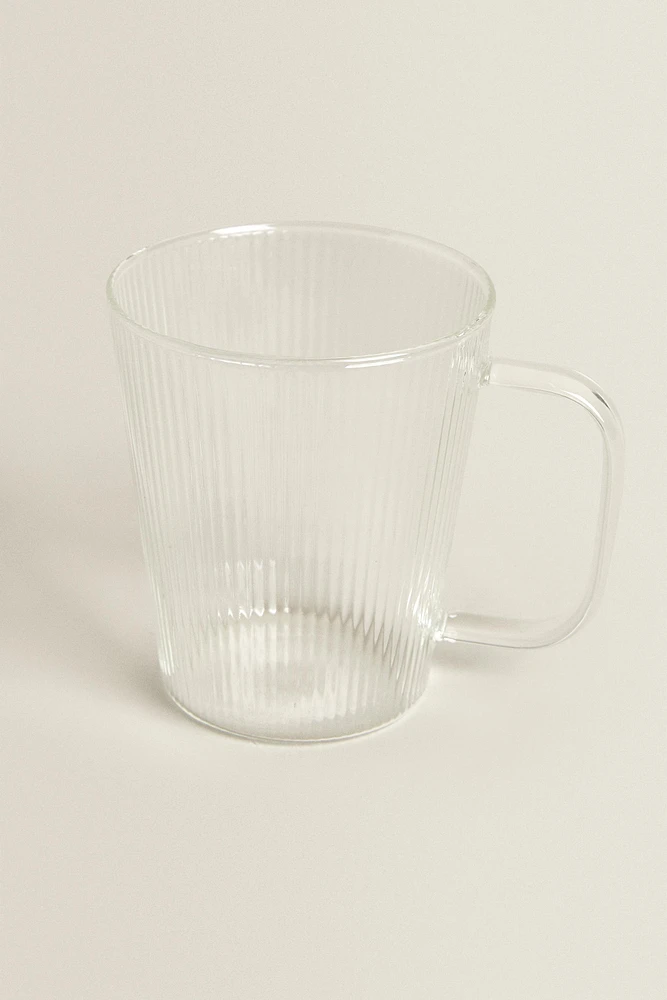 BOROSILICATE GLASS MUG WITH LINES