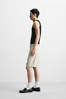 PLEATED BERMUDA SHORTS WITH BELT