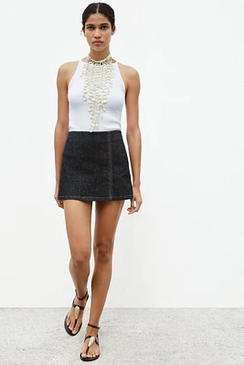 Z1975 MINI DENIM SKORT WITH SLIT