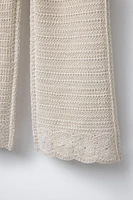 JUPE-CULOTTE À FLEURS MAILLE CROCHET
