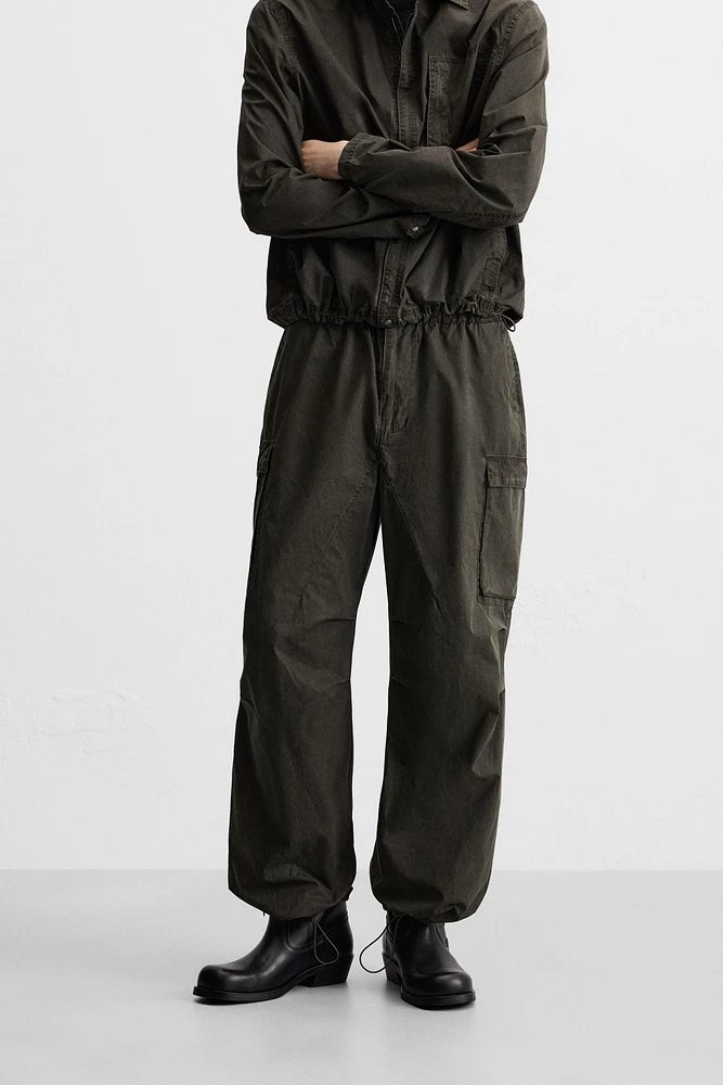 PANTALON CARGO TECHNIQUE DÉLAVÉ