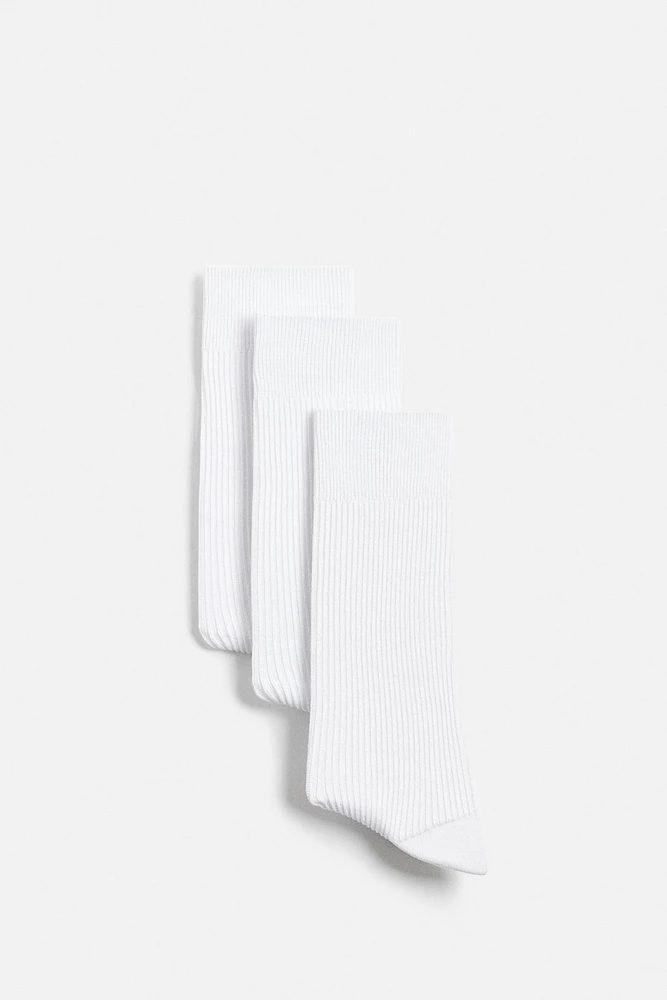 LOT DE 3 PAIRES CHAUSSETTES CÔTELÉES