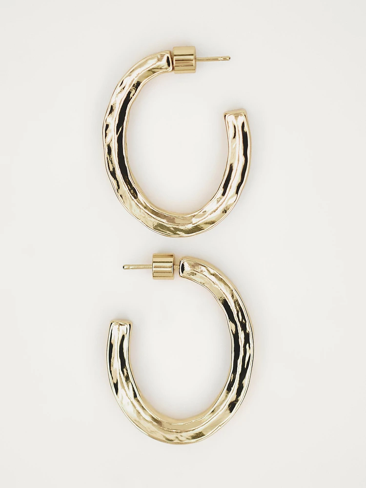 Textured hoop earrings