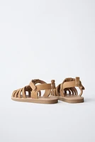 LEATHER CAGE SANDALS