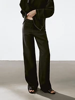 Pantalon straight détail taille