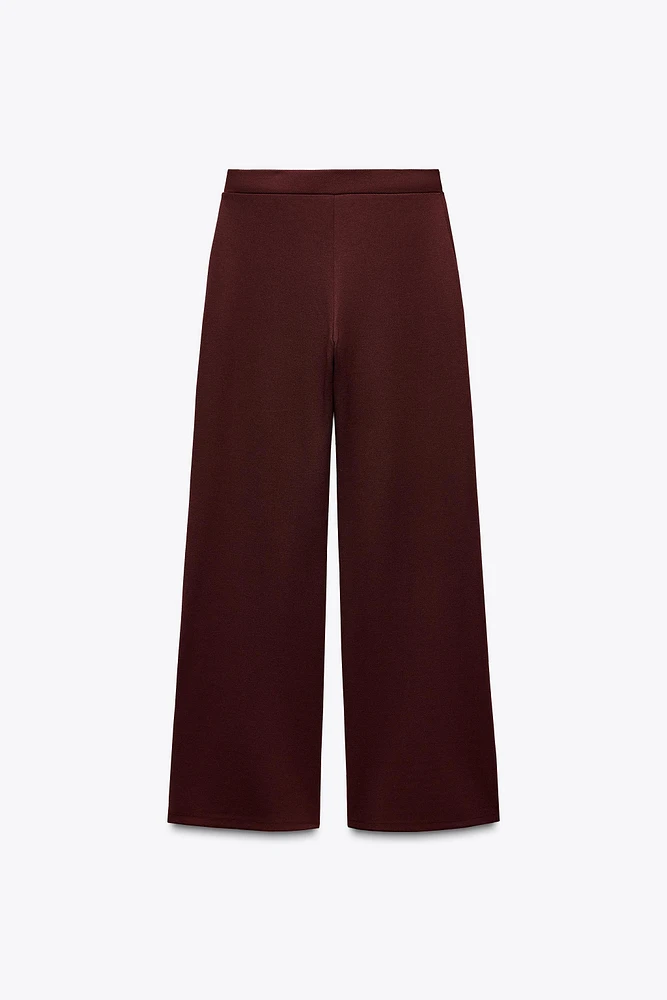 WIDE LEG RIBBED PANTS