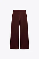 WIDE LEG RIBBED PANTS