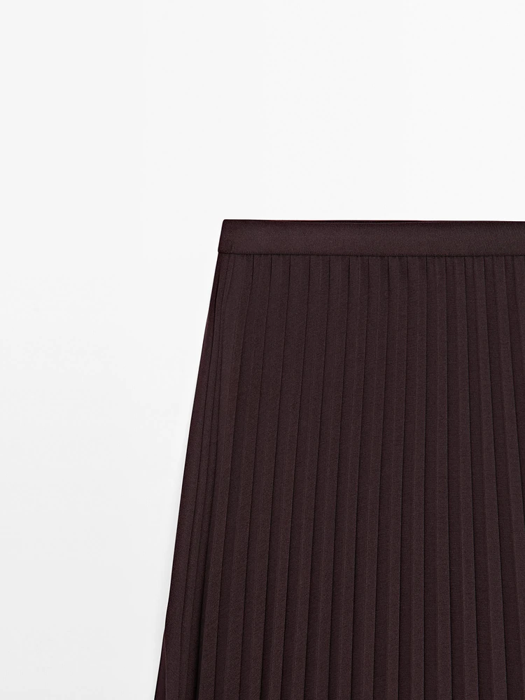 Long pleated flared skirt