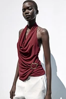 DRAPED BUCKLE TOP