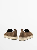 Split suede espadrilles