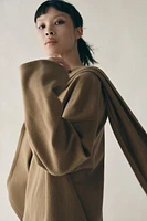 SWEATER WITH SCARF OVERLAY