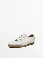 White topstitched trainers