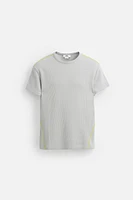 T-SHIRT CROPPED FIT STRUCTURÉ QUADRILLÉ
