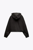BLOUSON BOMBER TEXTURÉ À CAPUCHE