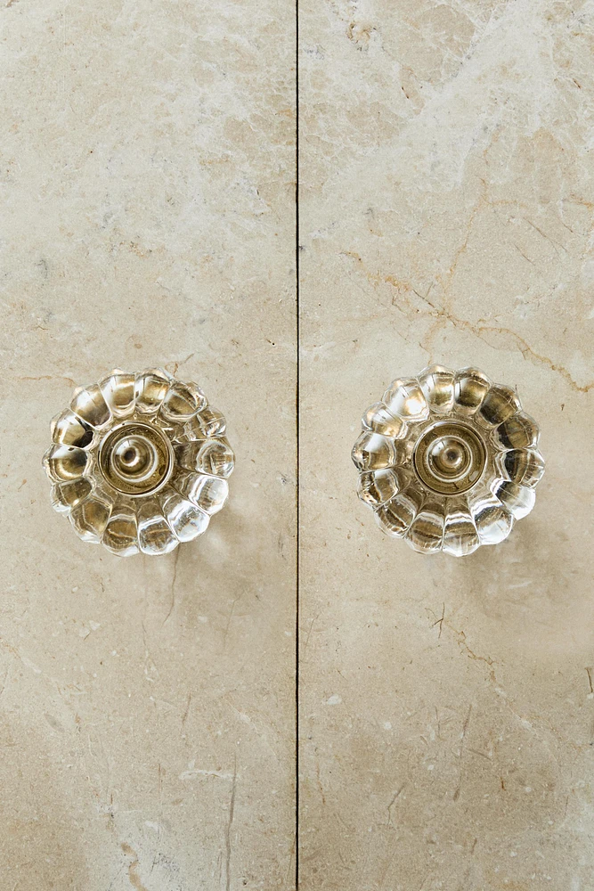 LOT BOUTONS DE PORTE ACRYLIQUE FLEUR (LOT DE 2)