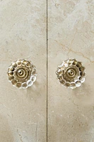 LOT BOUTONS DE PORTE ACRYLIQUE FLEUR (LOT DE 2)