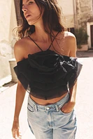 FLORAL ORGANZA TOP