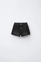 SHORT EN DENIM AVEC PIÈCES ÉTOILES ANIMAL PRINT