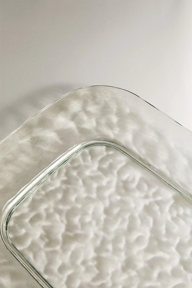 ACRYLIC TRAY WITH TEXTURED EDGE