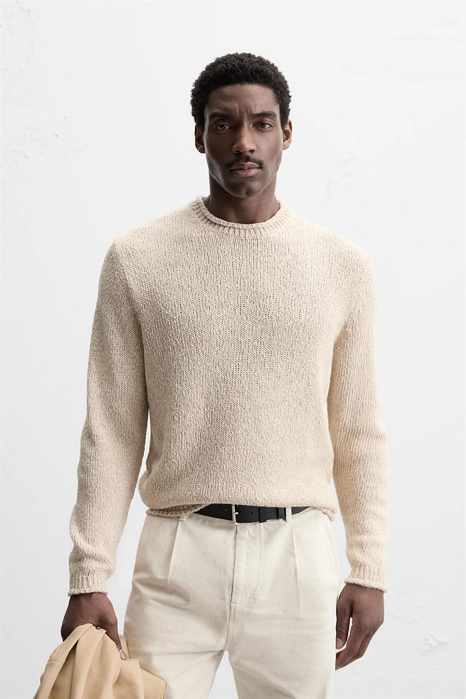 RUSTIC TEXTURED KNIT SWEATER