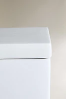 WHITE EARTHENWARE BATHROOM STORAGE JAR