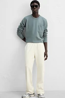 CREW NECK POCKET SWEATSHIRT