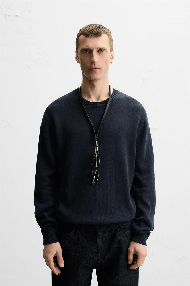 COTTON - LINEN BLEND SWEATER