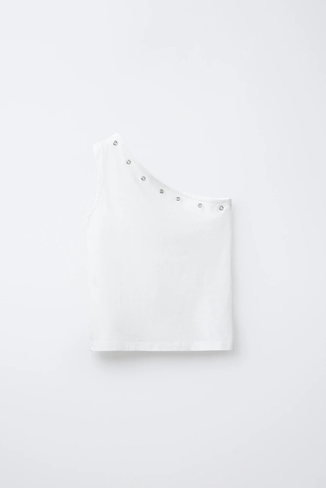 HAUT ASYMÉTRIQUE À ŒILLETS