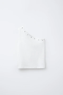HAUT ASYMÉTRIQUE À ŒILLETS